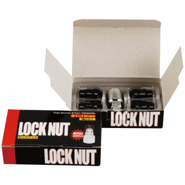 ブラック ロックナット 21H/19H兼用 M12×P1.50 全長30mm チップトップ 箱入り LN-B5