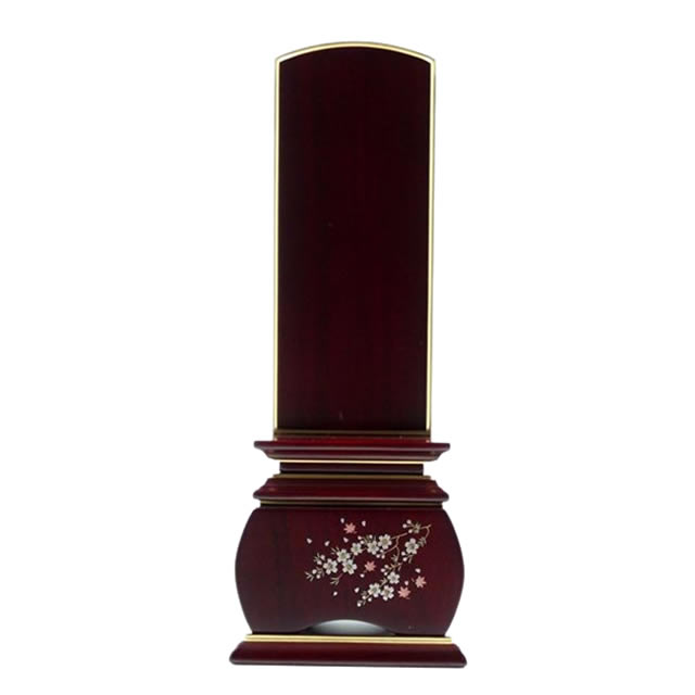 IH-0410　唐木位牌　紫檀　優雅　風桜　3,0寸～5,0寸