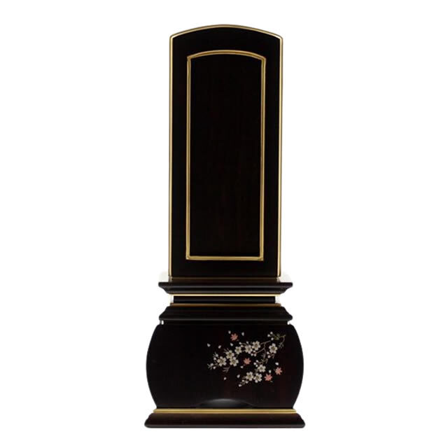 IH-0705 繰り出し位牌 黒檀 優雅 風桜回出 3,5寸～5,0寸 お仏壇お仏具