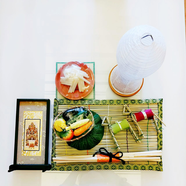 OB-0102　【初盆・新盆】お盆飾り5点セット ミニサイズ