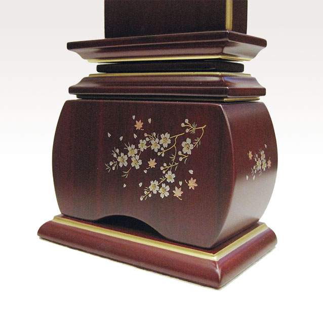 唐木 位牌　(仏具、仏壇)☆6 IH-0504 蒔絵位牌 唐木位牌 紫檀 優雅 風桜 3,0寸～5,0寸 お仏壇