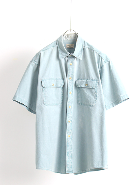 L.L.Beanショートスリーブワークシャツ エルエルビーン半袖ワークシャツUSED