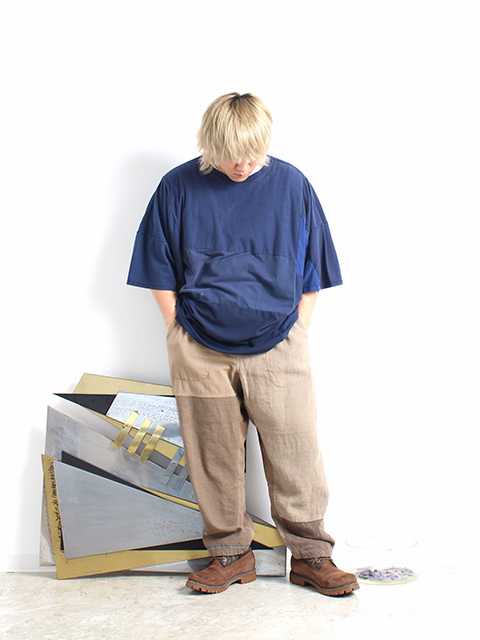 ティグルブロカンテリメイクユーロリネンシーツミックスタゴサクパンツモカ