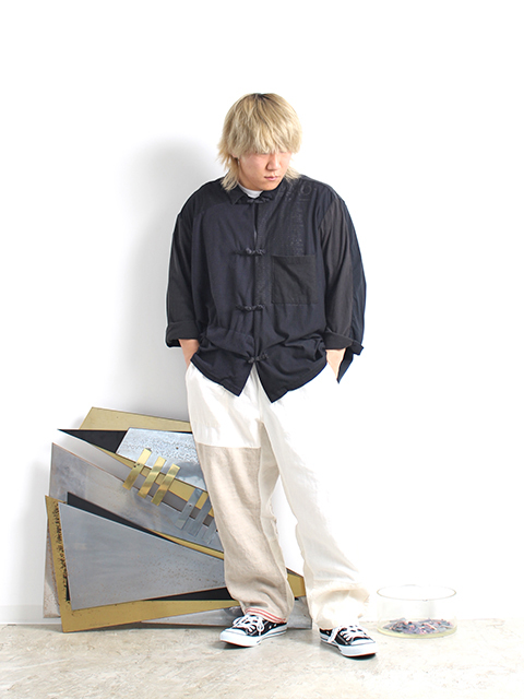 ティグルブロカンテリメイクユーロリネンシーツミックスタゴサクパンツナチュラル