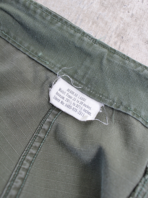 アメリカ軍ジャングルファティーグトラウザーズ4thレギュラーラージUSED