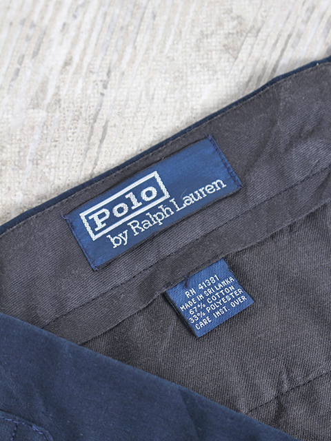 USED】90s POLO RALPH LAUREN BELT LESS SLACKS W38/L32 - 毎日を