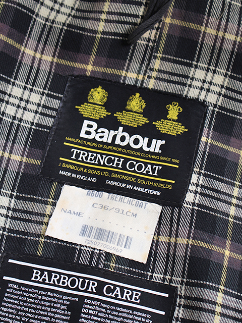 Barbour TRENCH COAT Sage C36 3ワラント バブアー トレンチコート セージ