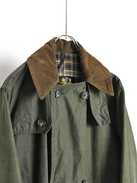 VINTAGE】92s 3warrant Barbour TRENCH COAT Sage C36 - 毎日を楽しく