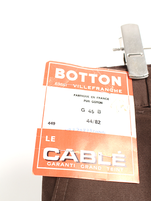 BOTTON DE CABLEフレンチモールスキンブラウントラウザー