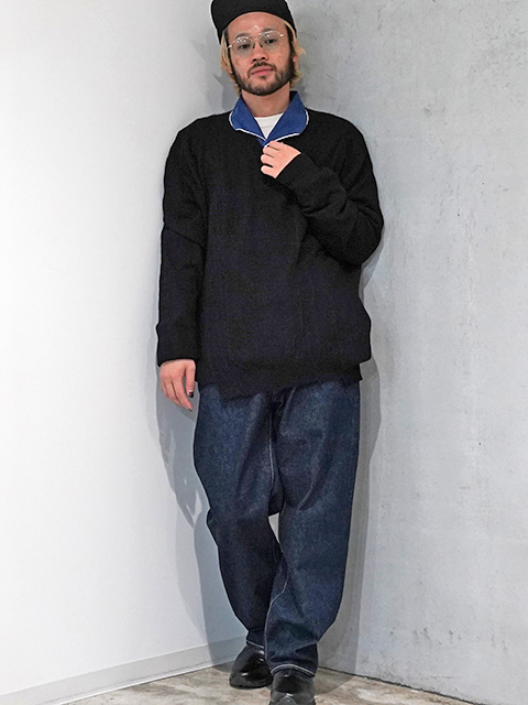 ブラックカシミアワイドセーターYOUSED