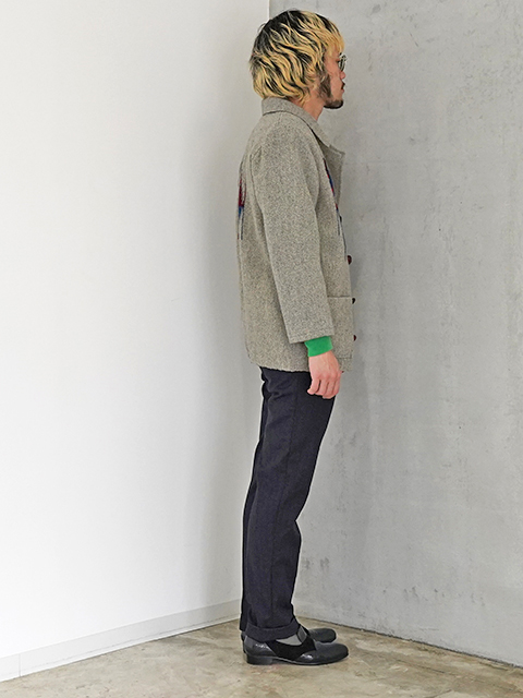 日本ヴィンテージネイビーストライプトラウザースワタナベ