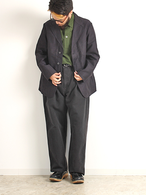 ル･モンサンマルタンブラックモールスキンテーラードジャケット