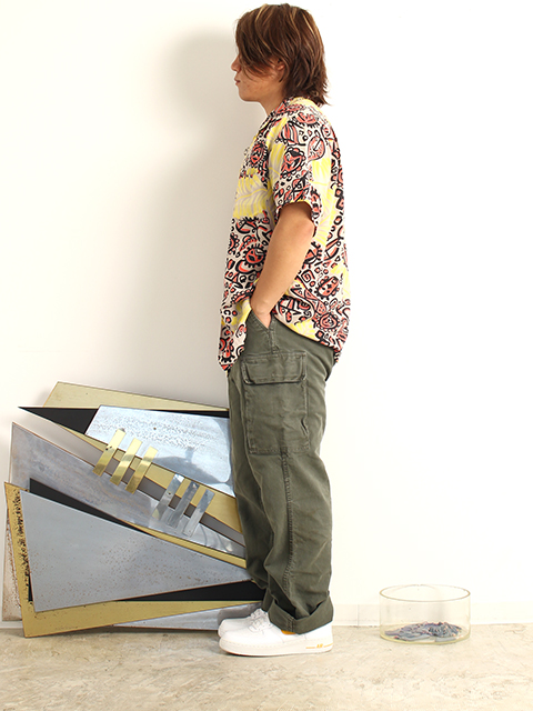 メイドインハワイコットンアロハシャツイエローUSED