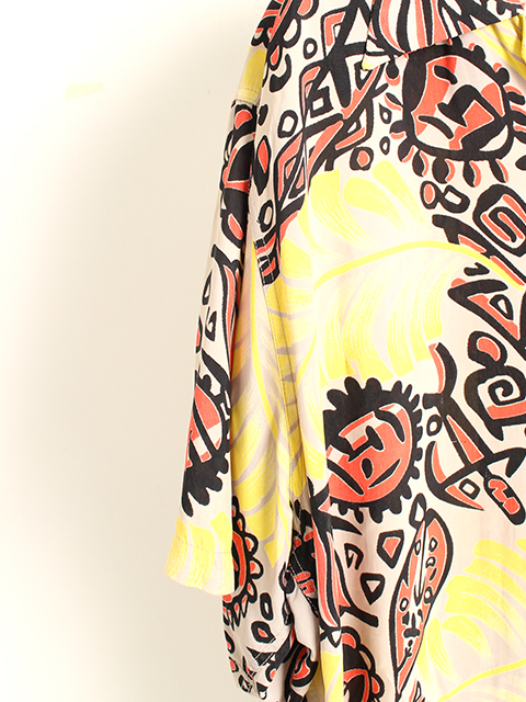 メイドインハワイコットンアロハシャツイエローUSED