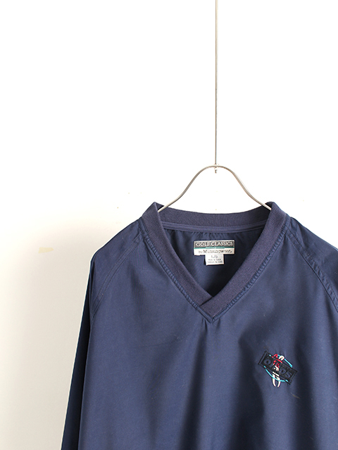 OIKOS刺繍ゴルフジャケットネイビーMunsingwearUSED