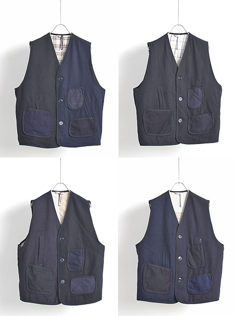 サニーサイドアップ リメイクネイビーウールべスト 24AW