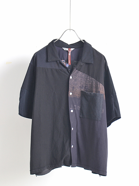 美品 CubeCube センソユニコ 変形アシンメトリー パッチワークシャツ
