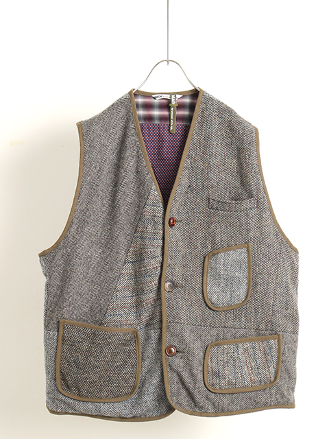 REMAKE TWEED KNIT VEST SUNNY SIDE UP-OIKOS 毎日を楽しく豊かにする