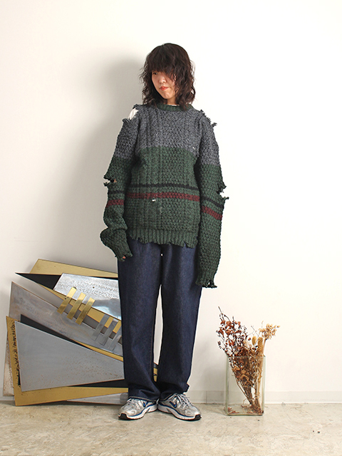 ウールリッチクラッシュニットバイカラー