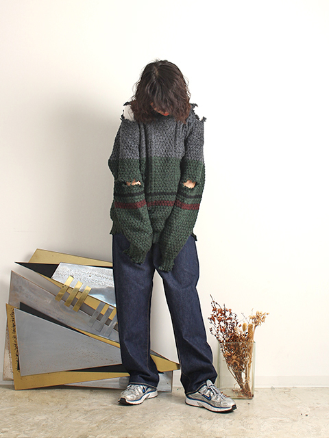 ウールリッチクラッシュニットバイカラー