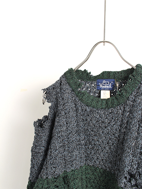 ウールリッチクラッシュニットバイカラー