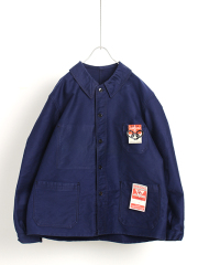 激レア 40s フレンチモールスキン オーバーオール ミントコンディション 40-50s Le Mont St Michel Blue Moleskin Work Ov