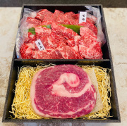 美笑牛トルネードカルビ＆焼肉盛り合わせ（トルネードカルビ１本、焼肉盛り合わせ600g）