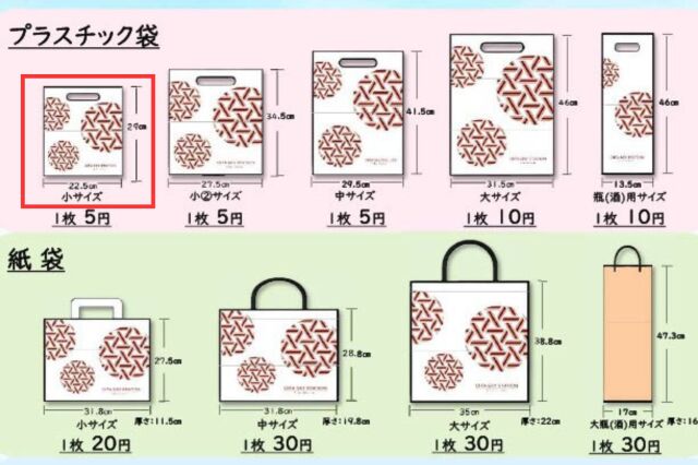 袋サイズ表小