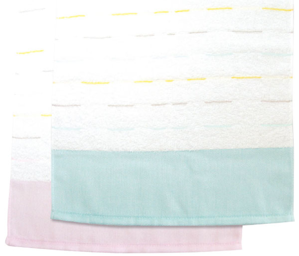 色鮮やかなボーダー織が人気！（日本製）240匁マルチラインタオルポり袋入り1ダース（12枚）