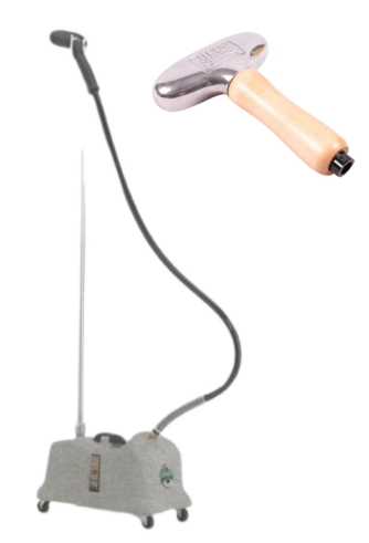 ジフィースチーマー J-4000 メタルヘッド・木製ハンドル 業務用ハンガーアイロン USA Jiffy Steamer 正規輸入品