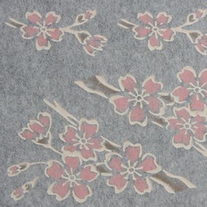 盛り絵転写紙　枝さくら　陶芸用　焼成温度：1,100～1,250℃（和紙　200×300mm　A4）