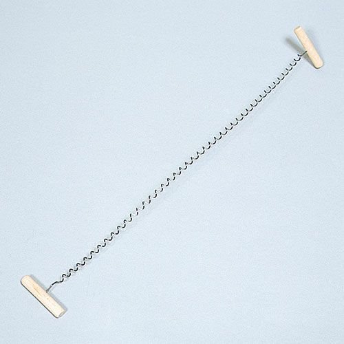 切り針金 波形 全長約400mm 木製取っ手 粘土 切り分け 陶芸教室 陶芸