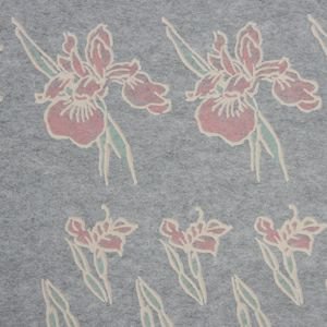 盛り絵転写紙 あやめ 陶芸用 焼成温度：1,100～1,250℃（和紙 200×300mm A4）