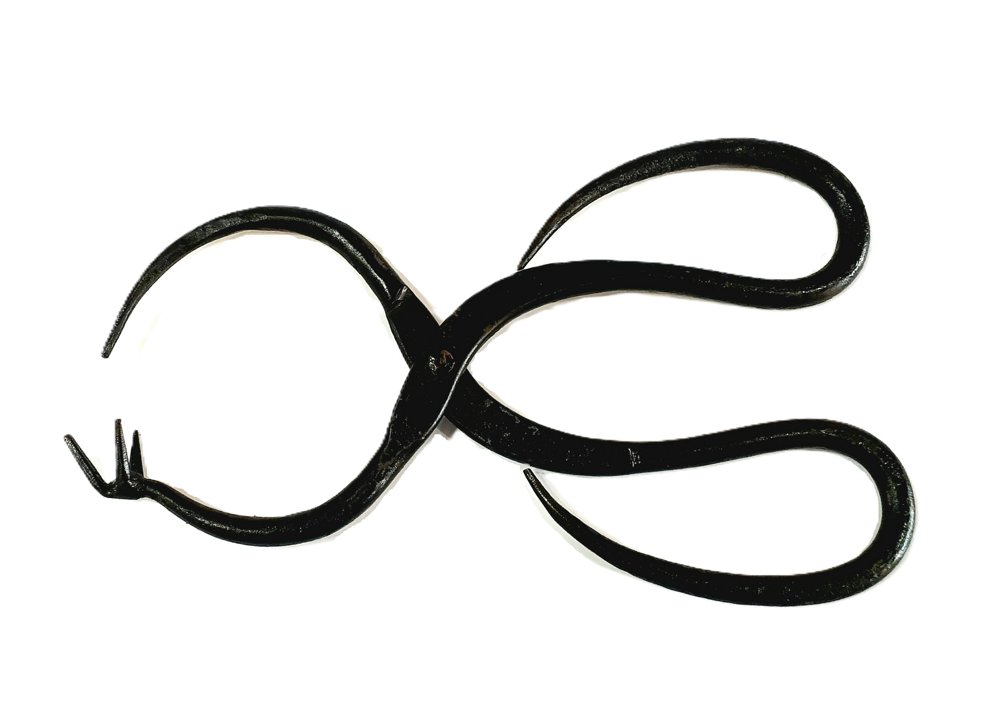 釉掛ばさみ 鉄製 長 220ｍｍ 幅 10ｍｍ 閉じた状態 陶芸 釉かけ 道具 釉薬