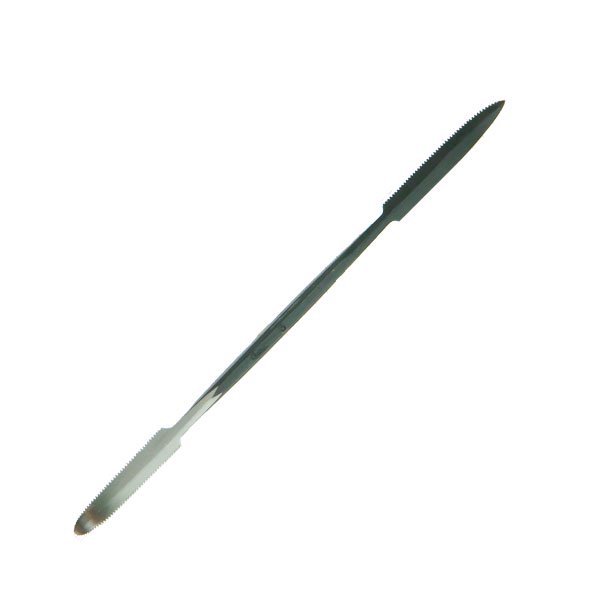 ホルベイン 鉄ベラ No.3 全長185ｍｍ 刃先サイズ45×9ｍｍ 先細ほこ型 上そり 両側のこ刃 陶芸用 へらヘラ 鉄 陶芸