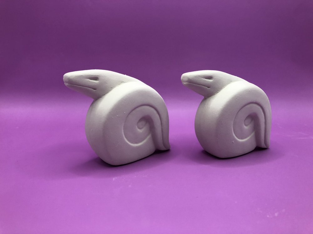 石膏型 干支 巳 ヘビ K-6 民芸 小 2個入 W78×H62ｍｍ 2つ割り 陶芸用 型 陶芸 陶芸教室 干支 型 鋳込み