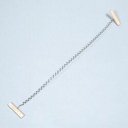 切り針金 波形（全長約400mm）　木製取っ手付　波形の表面模様のついたタタラができます　