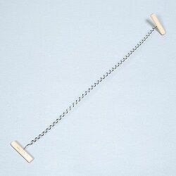 切り針金 波形 全長約400mm 木製取っ手 粘土 切り分け 陶芸教室 陶芸