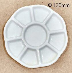 菊皿 Φ130×H15ｍｍ 磁器製 絵付け 陶芸 絵の具 皿