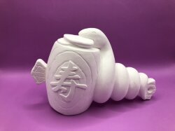 石膏型 干支 巳 ヘビ K-13 寿と小判 W188×H114ｍｍ 4つ割り 陶芸用 型 陶芸 陶芸教室 干支 型 鋳込み