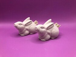 石膏型 干支 うさぎ 爪楊枝 K-3 W90×H57ｍｍ 2つ割り 2個セット 陶芸用