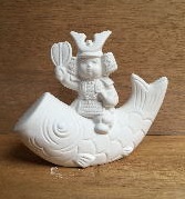 鋳込み用　石膏型　武者人形-2　3つ割り（生土寸法 H 14.8　W 18.0 cm）