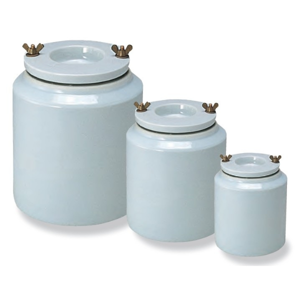 ポットミル φ240mm H28mm 5L 磁器玉つき 35mm25個 30mm25個 陶芸ミル機 ポット 容器
