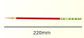 赤軸面相　筆（小小）糸ひき　白狸・イタチ毛　陶芸用　（穂丈19×巾2.3ｍｍ　全長：約220ｍｍ）　
