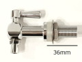 焼酎サーバーコック　C（ロング）　陶芸用　カラン　シリコンパッキン2枚　(外径24 内径16 厚3mm)　ワッシャ付　ネジ部長さ：36mm　重量：160g　