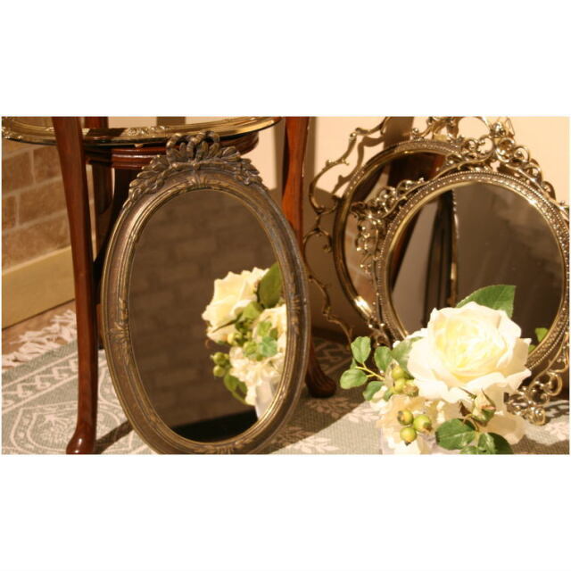 真鍮製ウォールミラー アンティーク仕上げ イタリア製ウォールミラー インテリアミラー専門店 岡本鏡店