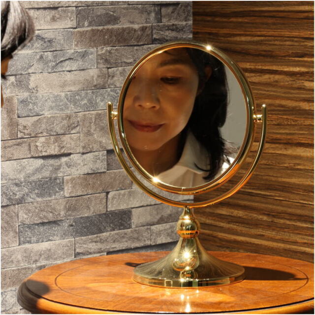 3倍率拡大鏡 ミラー wio103o3x 24金メッキ仕上げ 卓上ミラー | 鏡