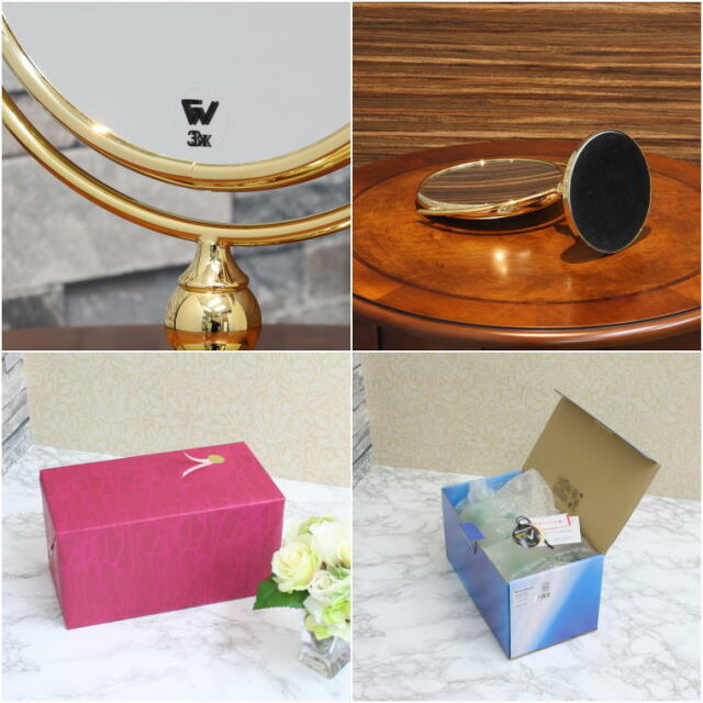 3倍率拡大鏡 ミラー wio103o3x 24金メッキ仕上げ 卓上ミラー | 鏡