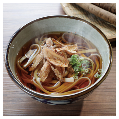 雪ひらうどん「ごぼう」調理写真