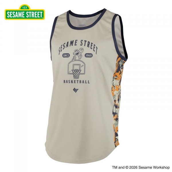 22866SESAME STREET BOTANICAL TANKTOP ORANGE/セサミストリート/タンクトップ/BFIVE/ビーファイブ/バスケットボール